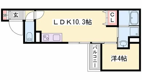 ALMO姫路駅前【501号室】の間取り