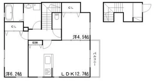 サンサージュ加納原田Ⅱ【201号室】の間取り