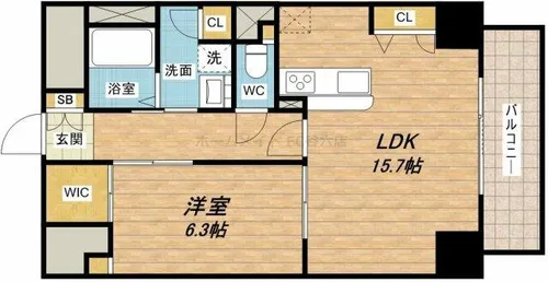 グランルージュ谷町六丁目【11階】の間取り