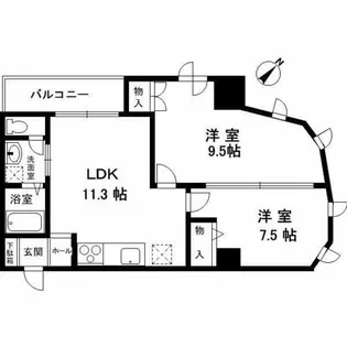 古泉ビルあすなろ六甲【6階】の間取り