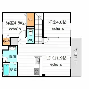 ビーグルスクエアC棟【1階】の間取り