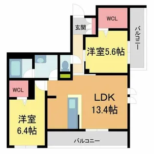 ShaMaison Greenage 日野町【201号室】の間取り