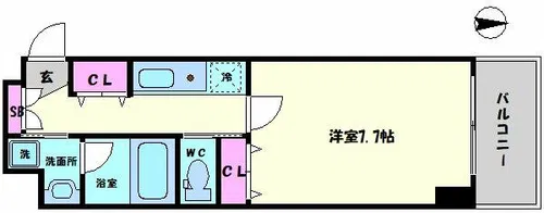 プレジール靭公園【12階】の間取り
