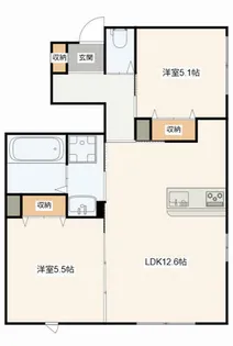 フルーレM【1階】の間取り