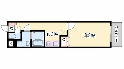 MISTRAL飾磨駅前【103号室】の間取り
