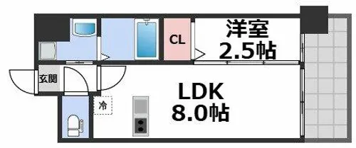 LUXE玉造南【6階】の間取り