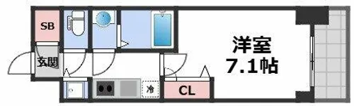 プランドール北浜【7階】の間取り