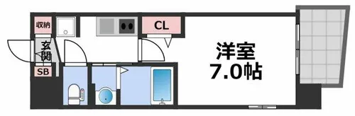 Luxe大阪城南【8階】の間取り