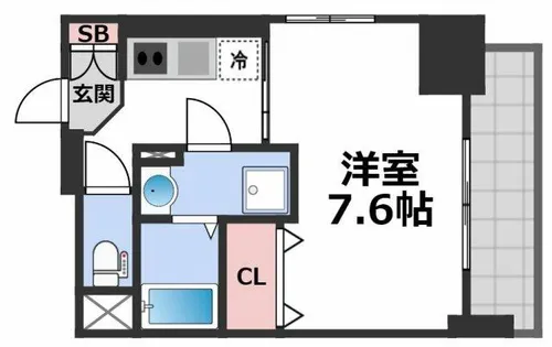 エスリード大阪城アクシス【9階】の間取り