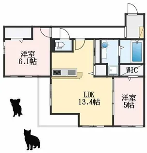 大阪府堺市西区上野芝向ヶ丘町2丁【アパート】の間取り