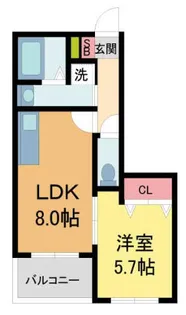 フェリシア六番町【203号室】の間取り