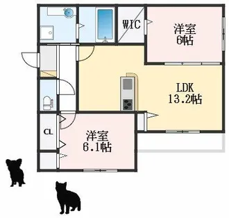 大阪府堺市西区上野芝向ヶ丘町2丁【アパート】の間取り