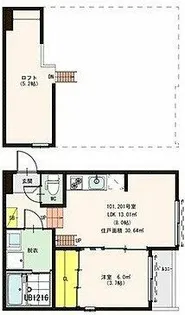 ハーモニーテラス千舟【2階】の間取り