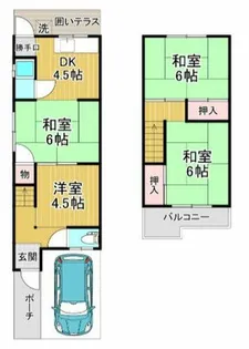 大阪府堺市東区日置荘原寺町【アパート】の間取り