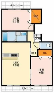 大阪府大阪狭山市半田1丁目【アパート】の間取り