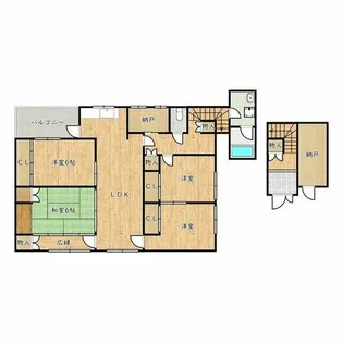 大阪府松原市天美北3丁目【一戸建】の間取り