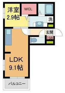 アジョーレレジデンスJR西宮駅前【103号室】の間取り