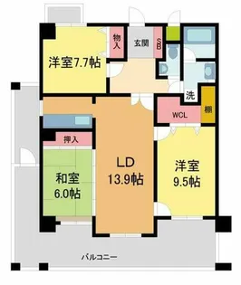 グラン・ドムール甲子園口Ⅱ【501号室】の間取り