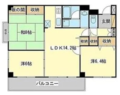 サンハイツ白鷺【2階】の間取り