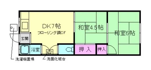 フジモトコーポ【107号室】の間取り
