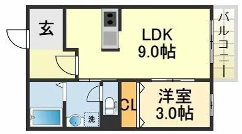クワトロセゾン【202号室】の間取り