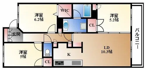 レジディア泉【5階】の間取り