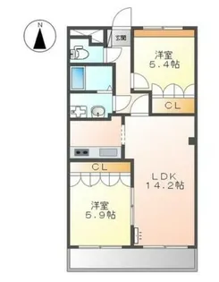 グランドールA【202号室】の間取り