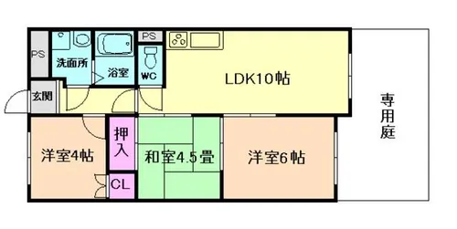 シャルマン山手【106号室】の間取り