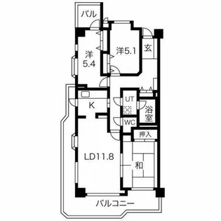 エクセレンス志賀本通【10階】の間取り