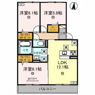 TORISIA友井【3階】の間取り