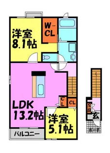 ポンデリーブル【203号室】の間取り