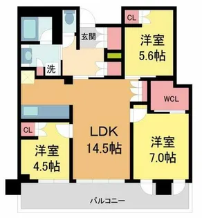 ジオタワー宝塚グランレジスThe South【1502号室】の間取り