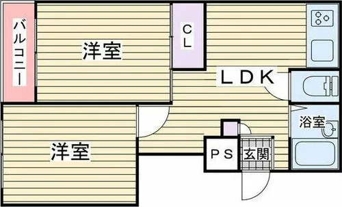 シャトー映光鶴橋【4階】の間取り