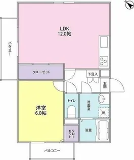 メロディーハイム万代【5階】の間取り