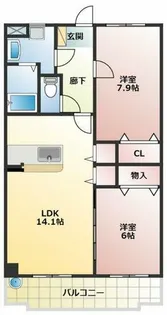 GREEN FIL【301号室】の間取り