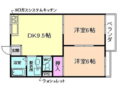 グランビュー【B103号室】の間取り