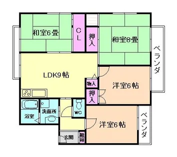 ハイツ奥山【3階】の間取り