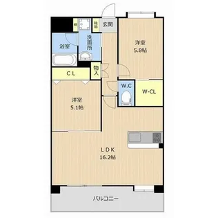 グランシャリオ空港東【8階】の間取り