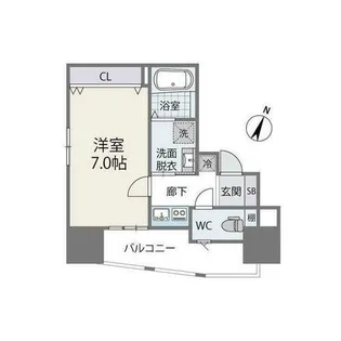 サニークレスト渡辺通【802号室】の間取り
