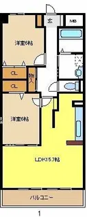 ディアコートKⅢ【3階】の間取り
