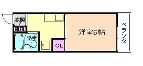 フローラ箕面【2階】の間取り