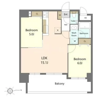 エンクレストパサージュ博多【907号室】の間取り