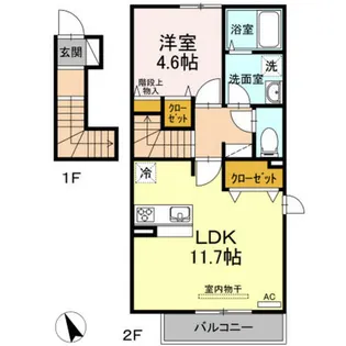 エウロス平尾【201号室】の間取り