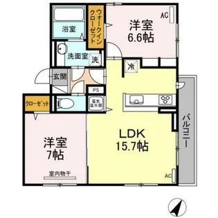 レイワパレス西新【2階】の間取り