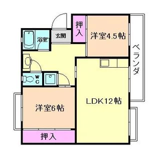 粟生第2住宅10号棟【4階】の間取り