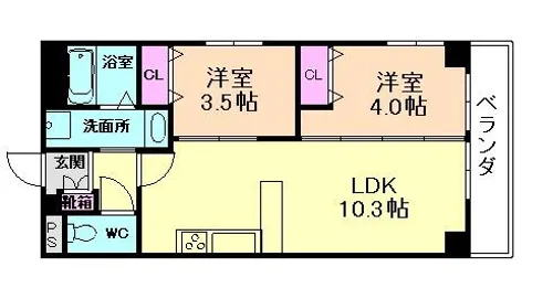 グランジュテ寺畑【5階】の間取り