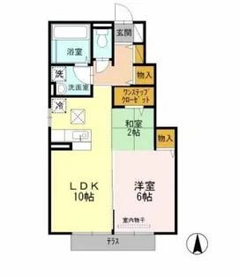 カーミー・芳川 B棟【102号室】の間取り