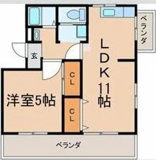 メゾンかりがね【311号室】の間取り