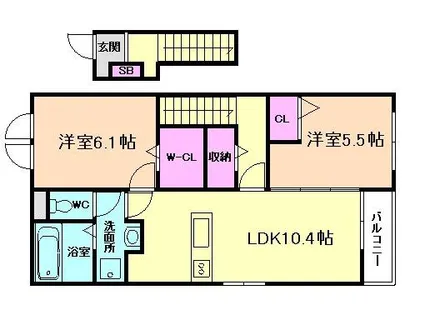 バンブーガーデンⅡ【2階】の間取り