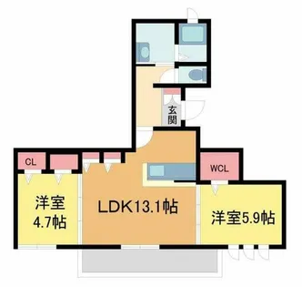 グラン・フェリシア住吉山手【203号室】の間取り